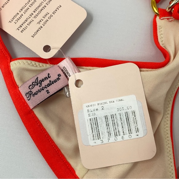 Agent Provocateur Harper Coral Chain Bikini Top AP2 Small NWT $200 - Picture 11 of 11